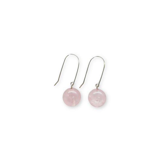 ILO Rose Quartz earrings, sterling silver