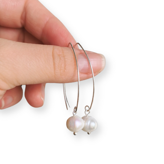 ANNA Freshwater Pearl earrings, sterling silver