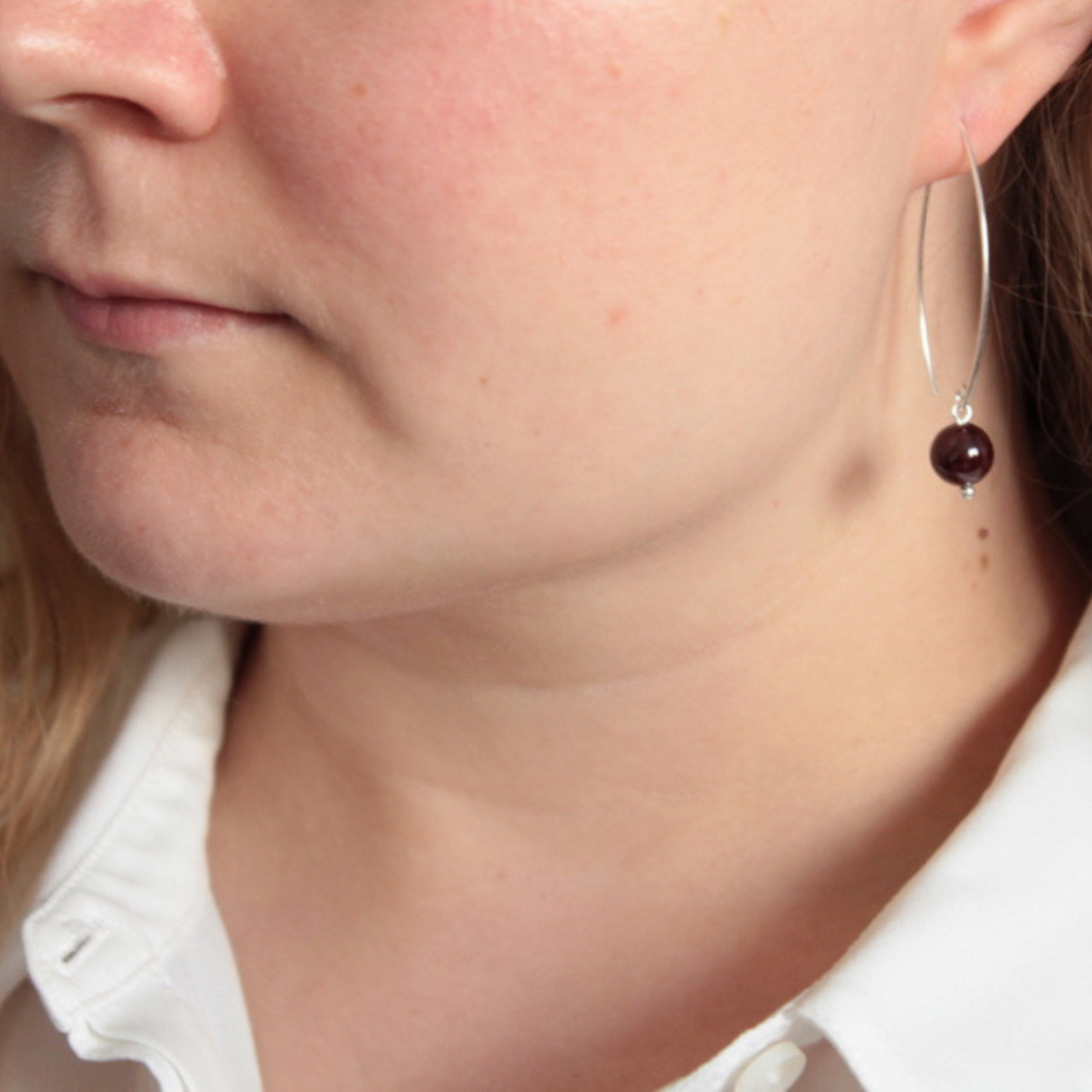 ANNA Garnet earrings, sterling silver