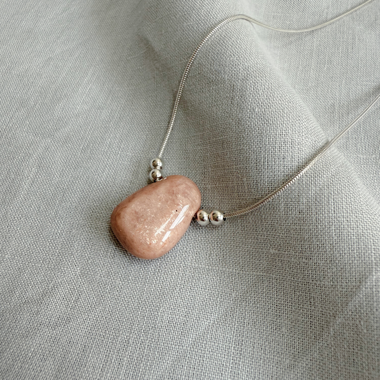 ANNI Pendant Necklace with Moonstone, Sterling Silver