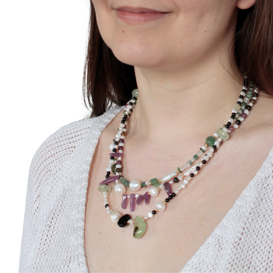 KAISLA bundle of 3 necklaces with gold vermeil