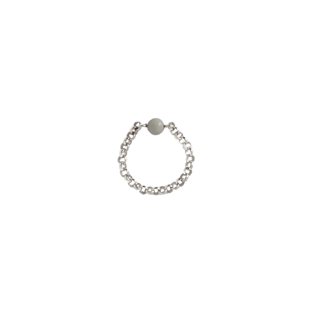 KATRI Howlite Chain Ring, Sterling Silver