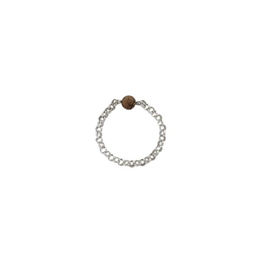KATRI Kalahari Jasper Chain Ring, Sterling Silver