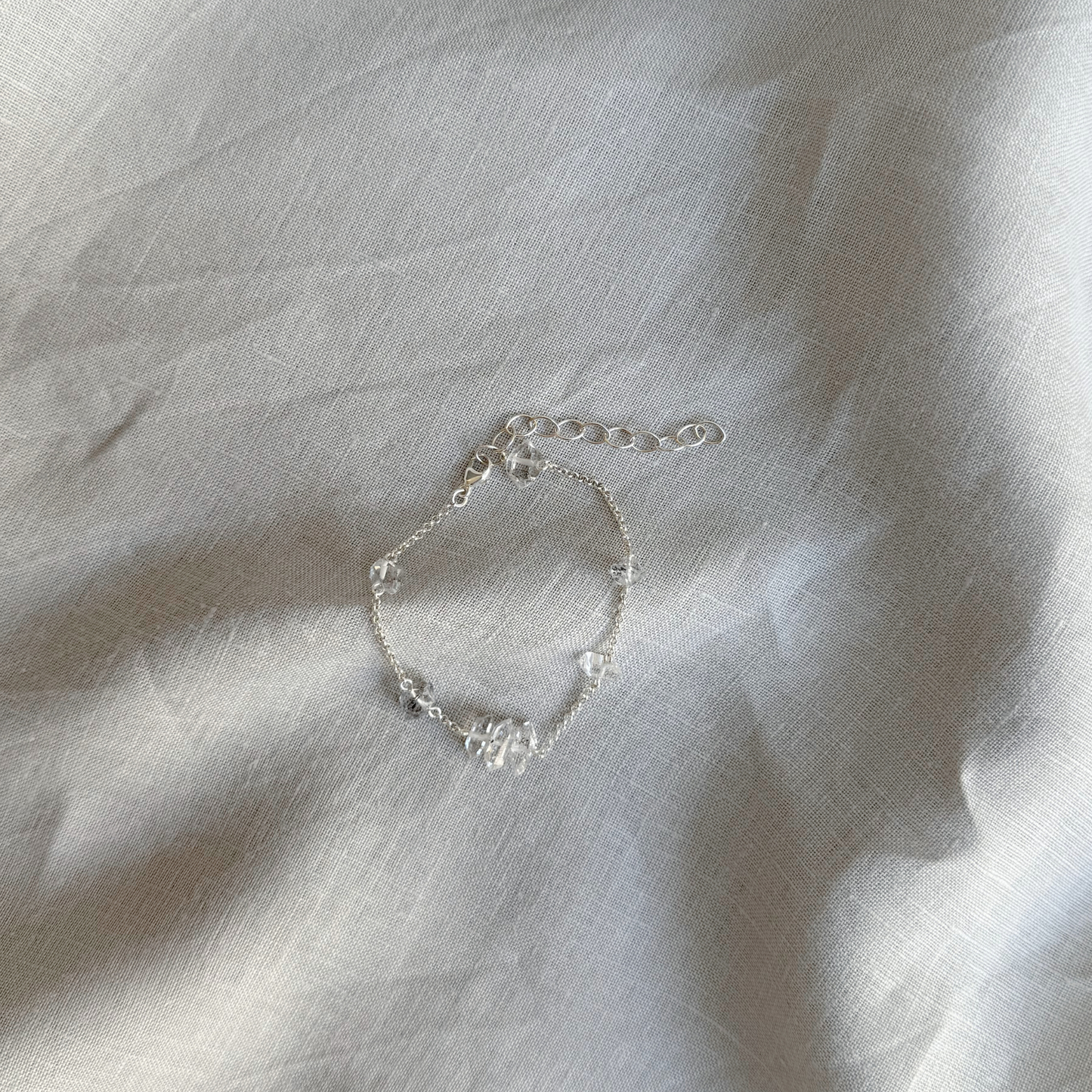 KIIA Herkimer Diamond Bracelet, Silver