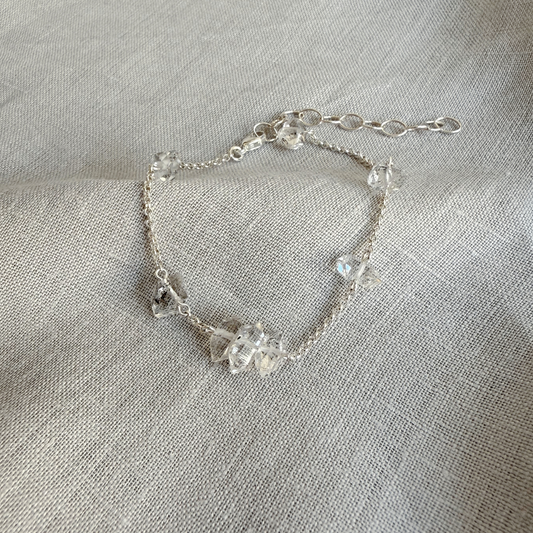 KIIA Herkimer Diamond Bracelet, Silver