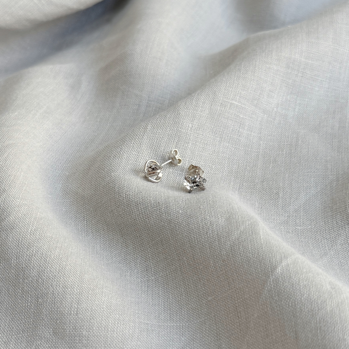 KIIA Herkimer Diamond Stud Earrings, Sterling Silver