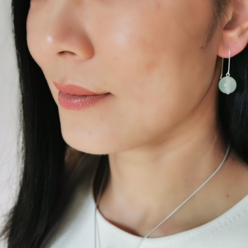 ILO Serpentine earrings, sterling silver