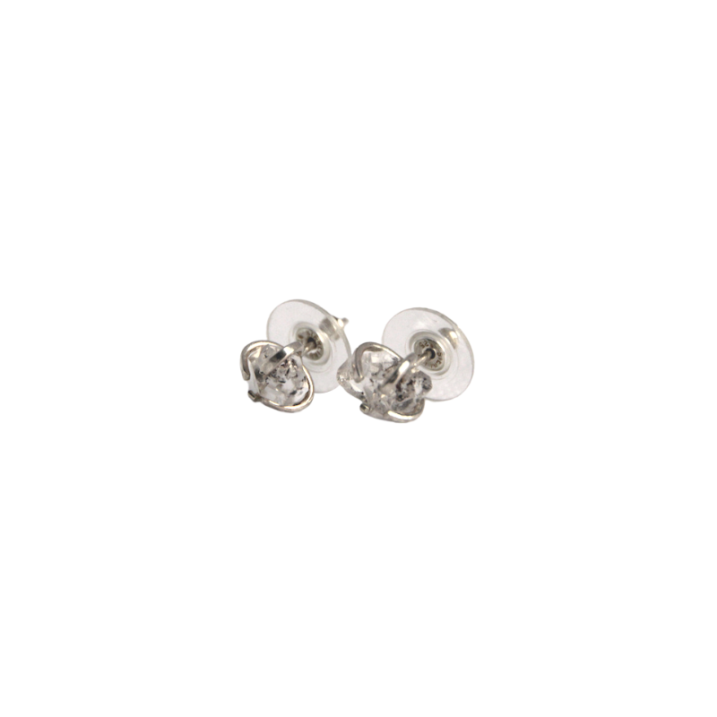 KIIA Herkimer Diamond stud earrings large, Sterling Silver