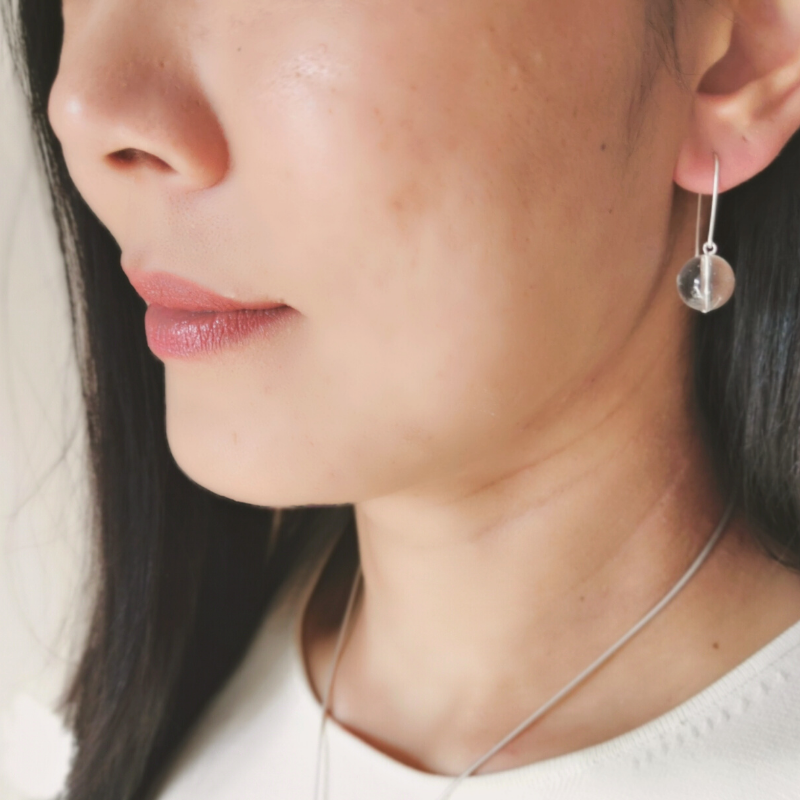 ILO Quartz earrings, sterling silver
