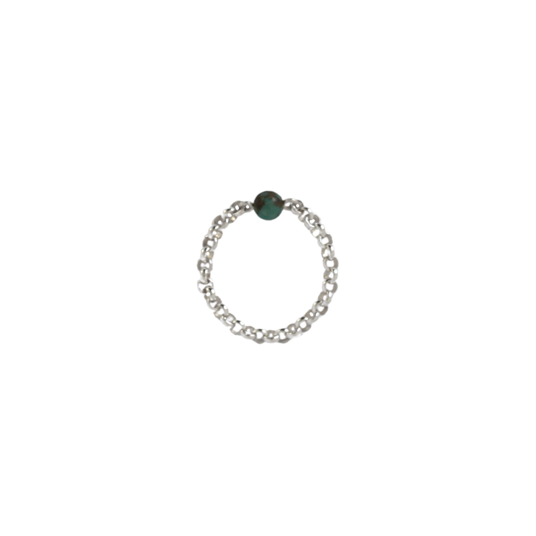 KATRI Turquoise Chain Ring, Sterling Silver