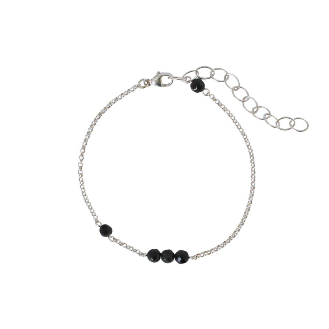 KATRI Golden Sheen Obsidian Bracelet, Sterling Silver