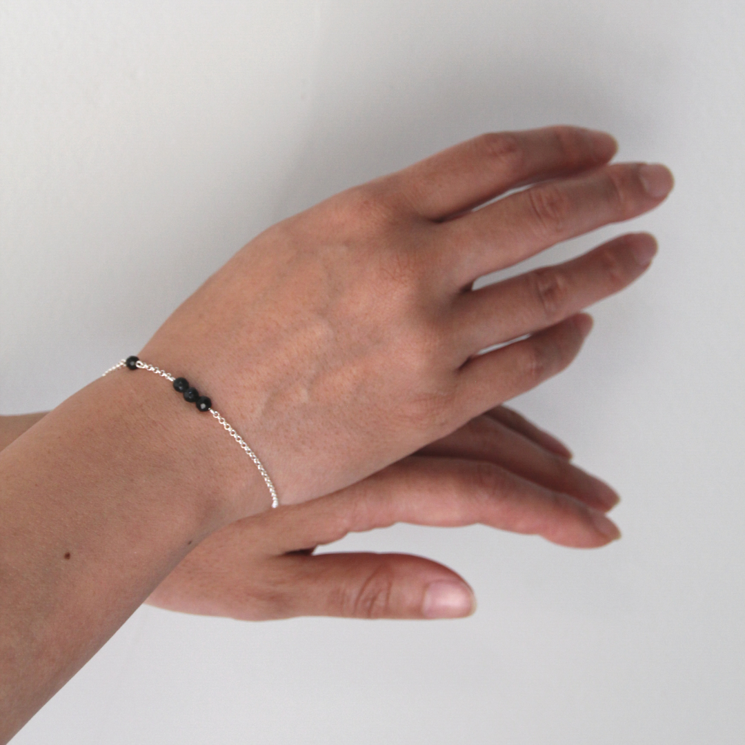 KATRI Golden Sheen Obsidian Bracelet, Sterling Silver